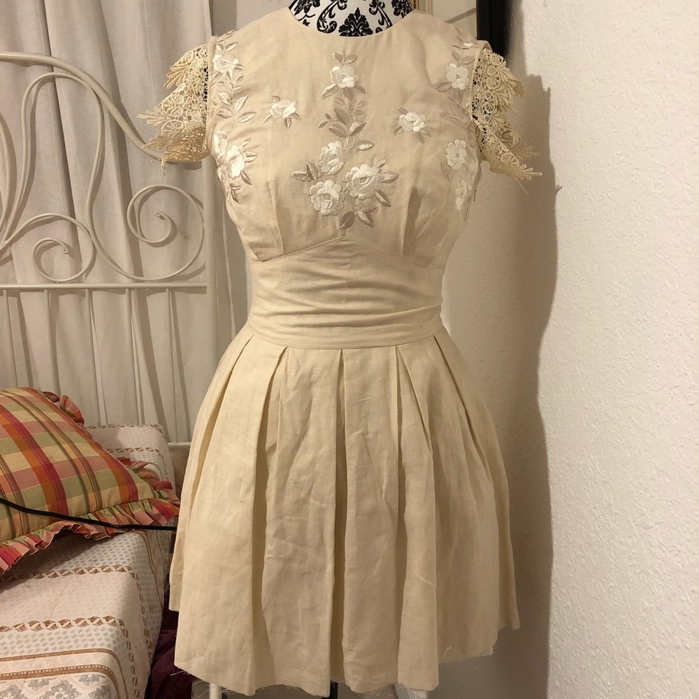 Upcycled vintage Victorian lace floral dress